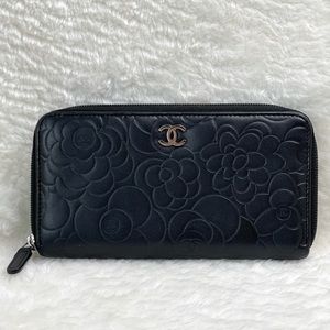 Chanel Camelia Zip Around Wallet